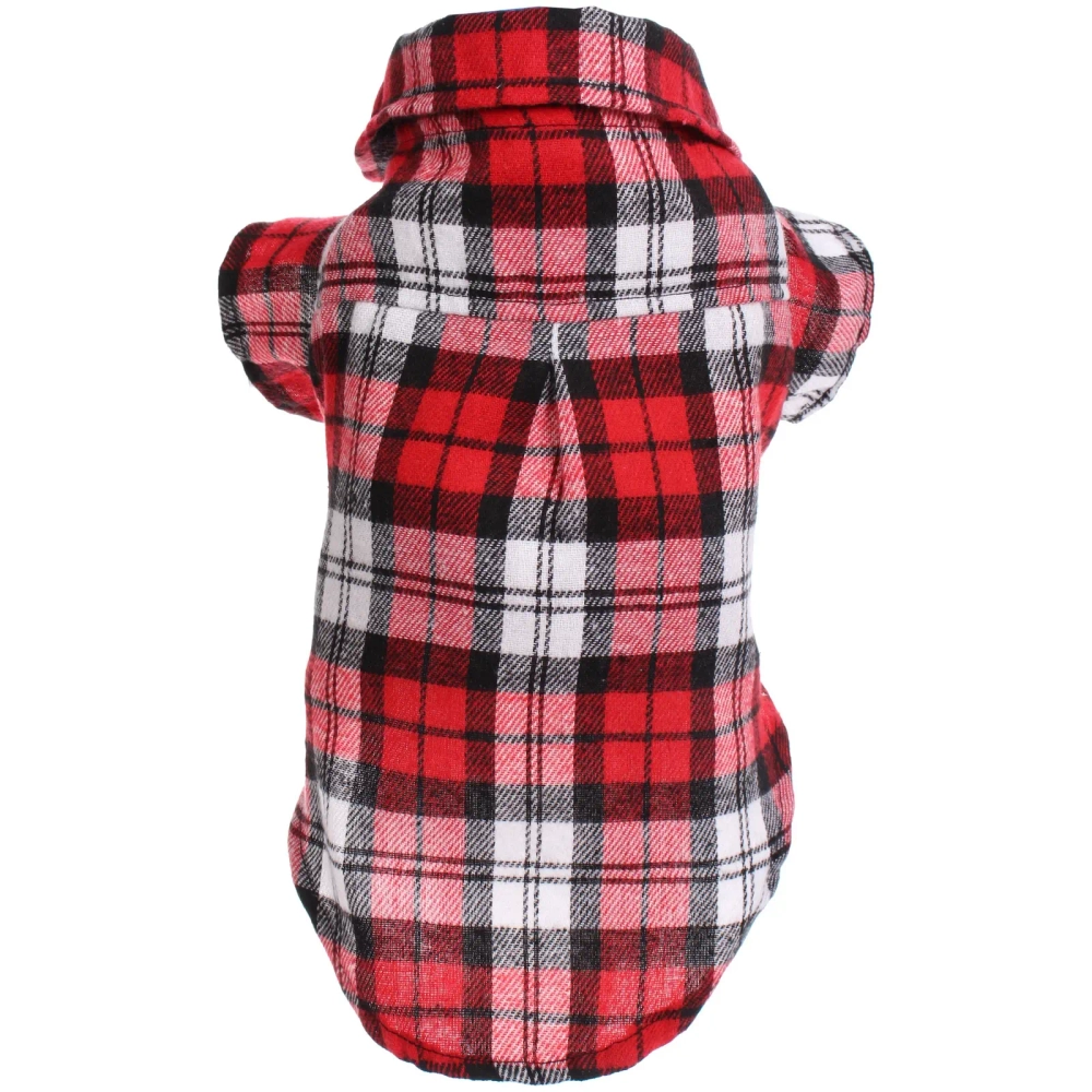 Кофта - рубашка фланелевая для мелких пород собак и кошек «BRO Style», цвет красный, р L