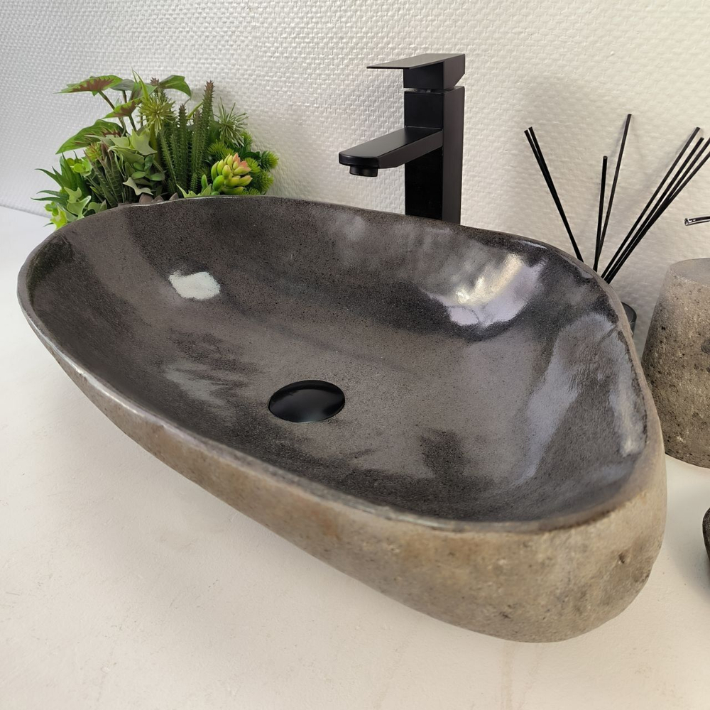 Каменная раковина из речного камня RS-05225 (61*38*15) 0862 из натурального камня