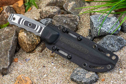 Нож Kizlyar Supreme ENZO AUS-8 TW G10-BWH KS (TacWash, G10 Black-White Handle, Kydex Sheath)