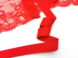 Бретелечная резинка с фестонами, Lauma, 25мм, красная (Арт: BR610/25-100), м
