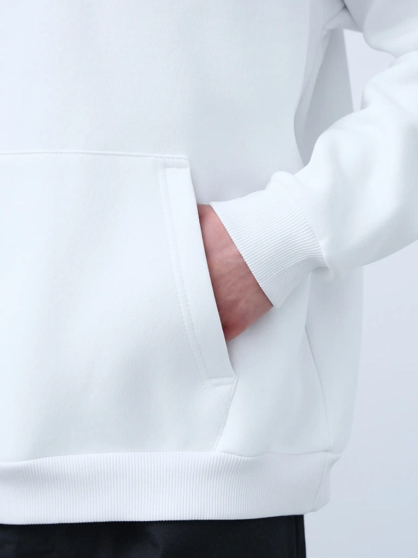 Худи оверсайз с начесом (белый)