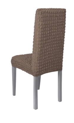 Чехол на стул без оборки со спинкой, цвет Кофе с молоком, Набор 2 шт.