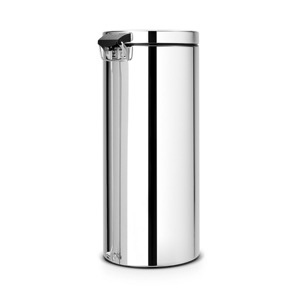 Ведро для мусора Brabantia полированная сталь 30л вид сзади