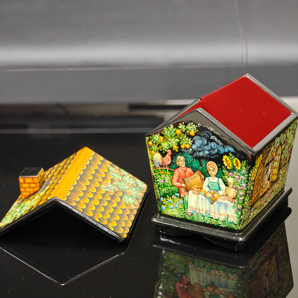 Шкатулка "Чайный домик" с ручной росписью