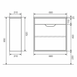 Тумба с раковиной для ванной Uperwood Modul 60 см, подвесная, матовая, черная