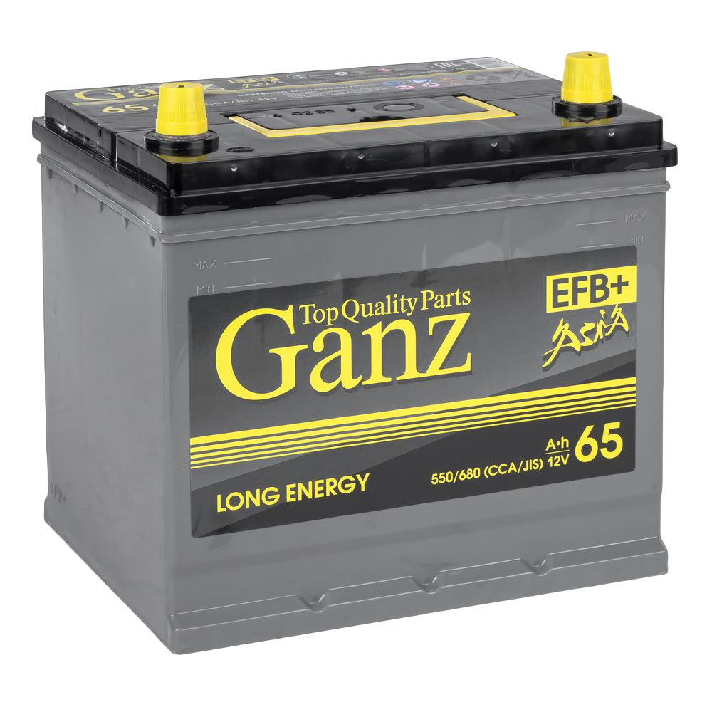 Аккумулятор GANZ ASIA EFB 65 А/ч обратный R+ 232x175x225 D23 EN 550 А