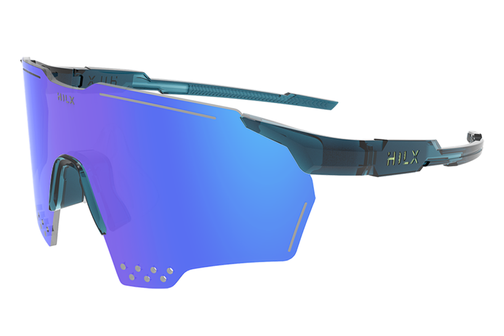 Спортивные очки с диоптриями HILX Gladiator (L) / Shiny Crystal Dark Green / Blue Mirror Lens