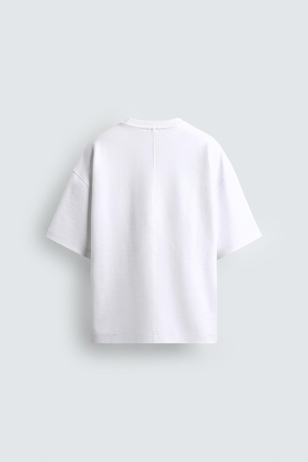 ZARA ТОЛСТОВКА INTERLOCK С НАШИВКОЙ, БЕЛЫЙ