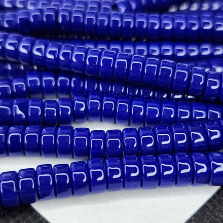 Бусины шайбы, рондель, индиго, лэмпворк, стекло, р-р 6мм, цена за набор 10 шт