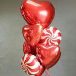 Шар (18"/46 см) Круг, Леденец, Красный 1 шт.