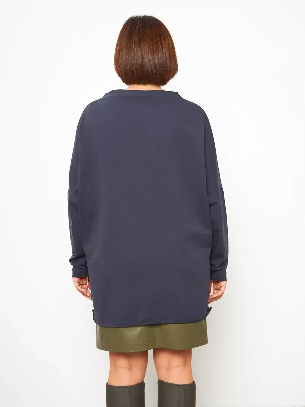 Свитшот оверсайз удлиненный графит