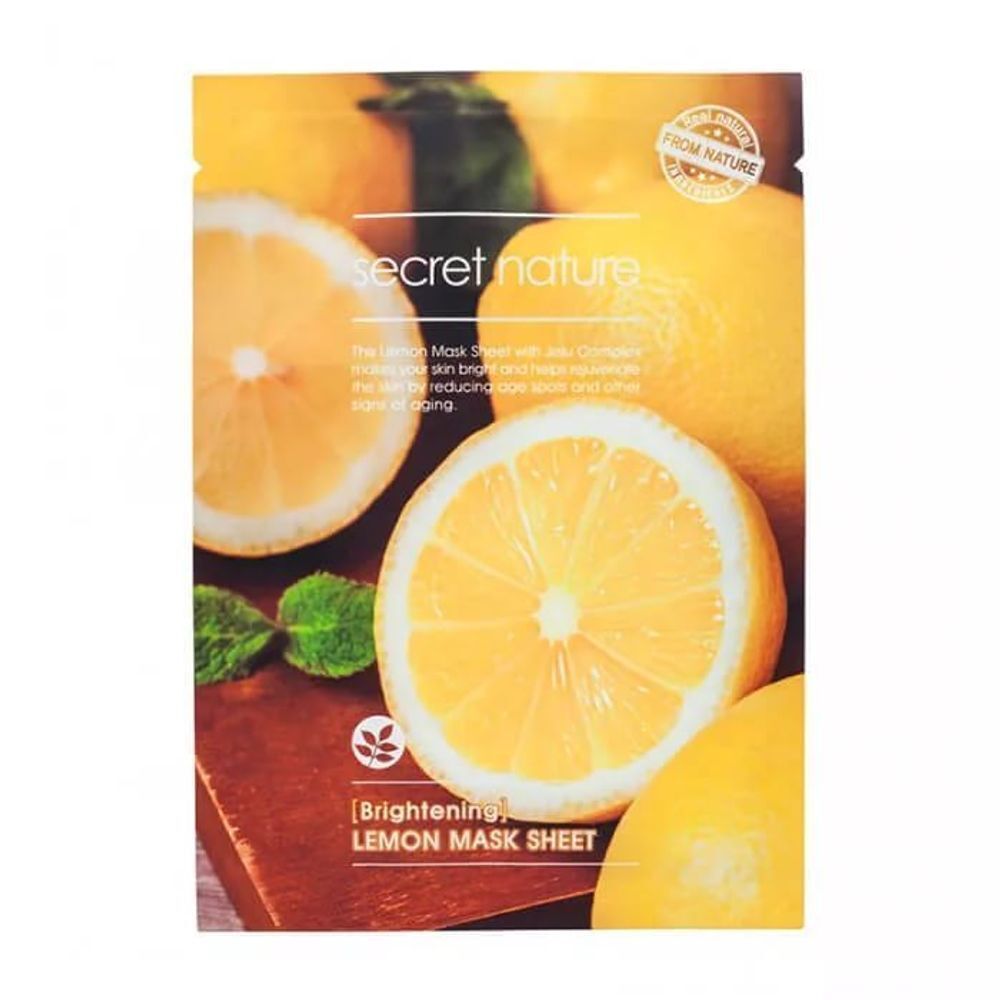 Тканевая маска с экстрактом лимона SECRET NATURE Lemon Mask Sheet