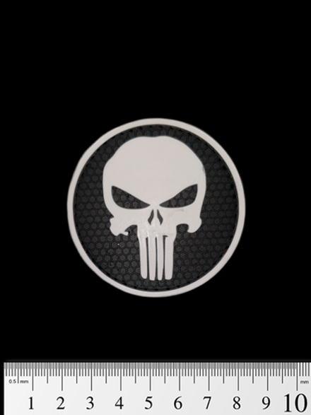 Шеврон Каратель круг гекс PVC. Чёрный