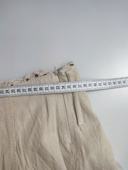 Юбка из хлопка и льна мини 40 размер