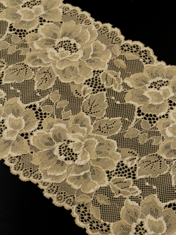 Эластичное кружево бежевое ширина 17 см