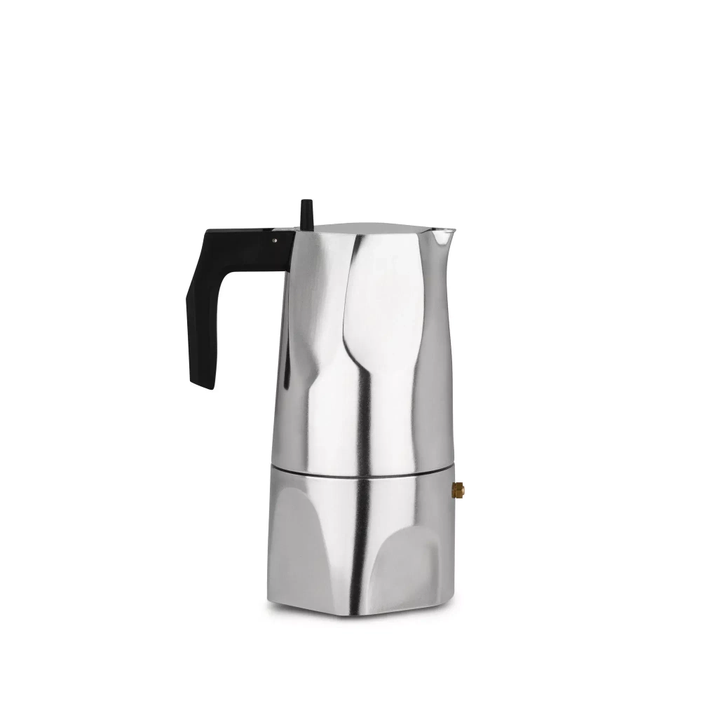 Alessi - Алюминиевая турка кофеварка под давлением Ossidiana на 6 чашек. полированный / артикул   MT18/6  / GTIN 8003299377381
