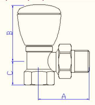 Клапан регулирующий Valtec 3/4" угловой ручной арт. VT.007.N.05 для радиаторов