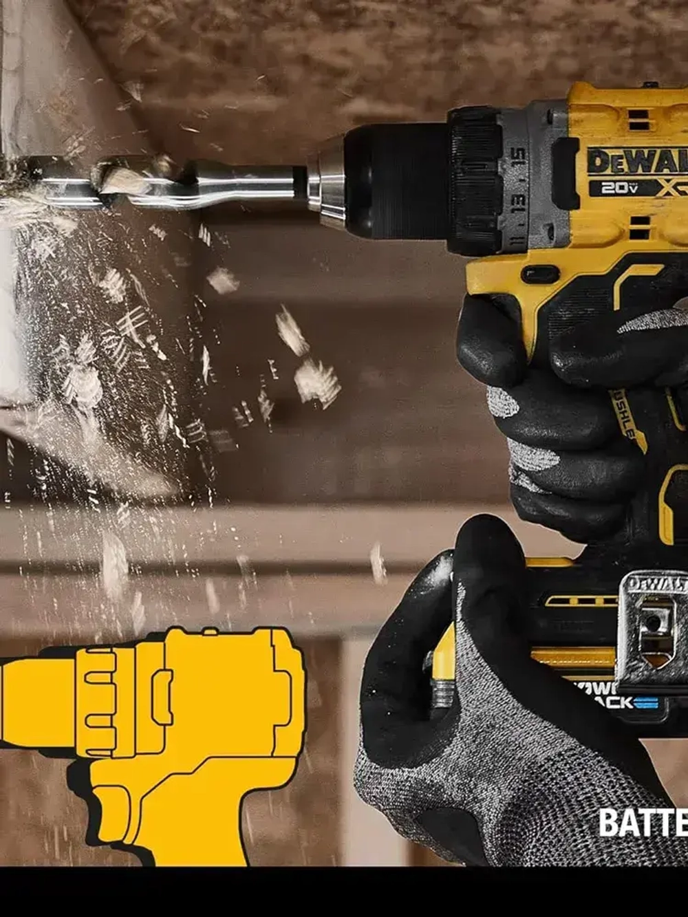 DeWalt Шуруповерт, 20 В, 0 АКБ