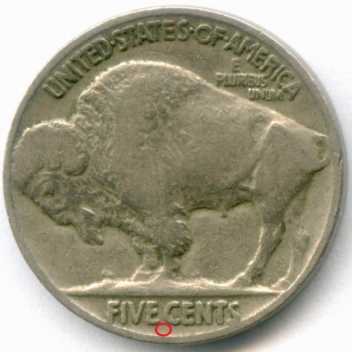 5 центов 1937 год (без знака - Philadelphia). США. Индеец с бизоном. Медно-никель VF