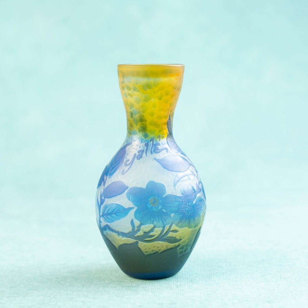 Ваза в стиле GALLE (ГАЛЛЕ) «Синие цветы»