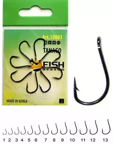 Крючки Fish Season Tanago-Ring c ушком, покрытие BN