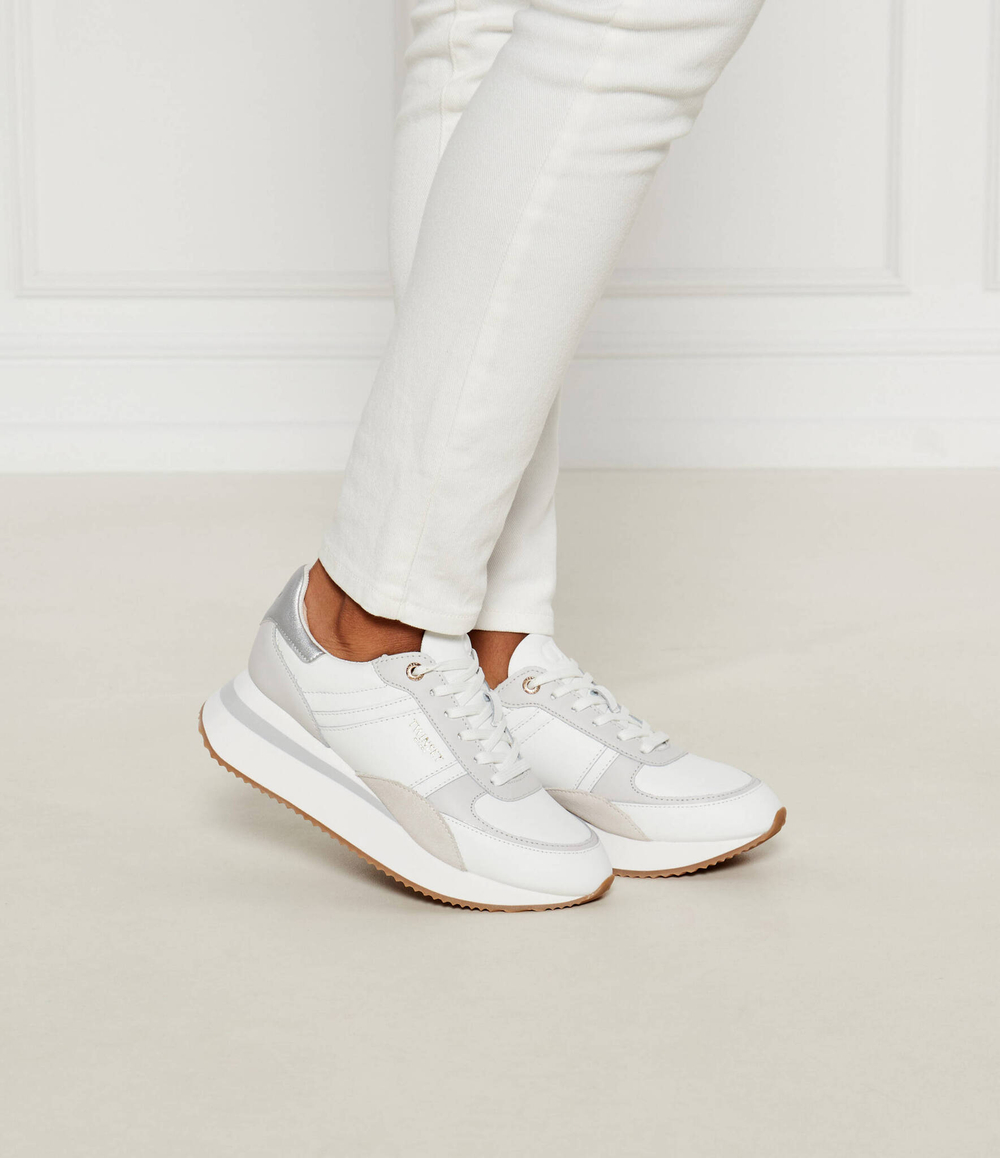 Кожаные кроссовки TWINSET - белый(242TCP026)