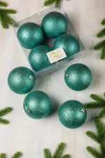 Набор новогодних шаров (4 шт) - глиттер