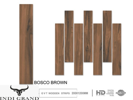 Керамогранит Carving 20x120cm GVT Matt Finish Bosco Brown