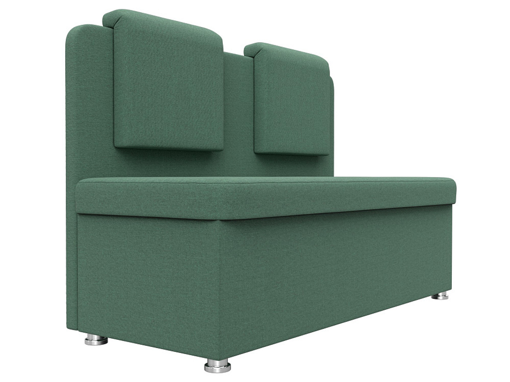 Диван кухонный прямой Маккон 2-х местный, Амур 11 зеленый, Рогожка, 125862