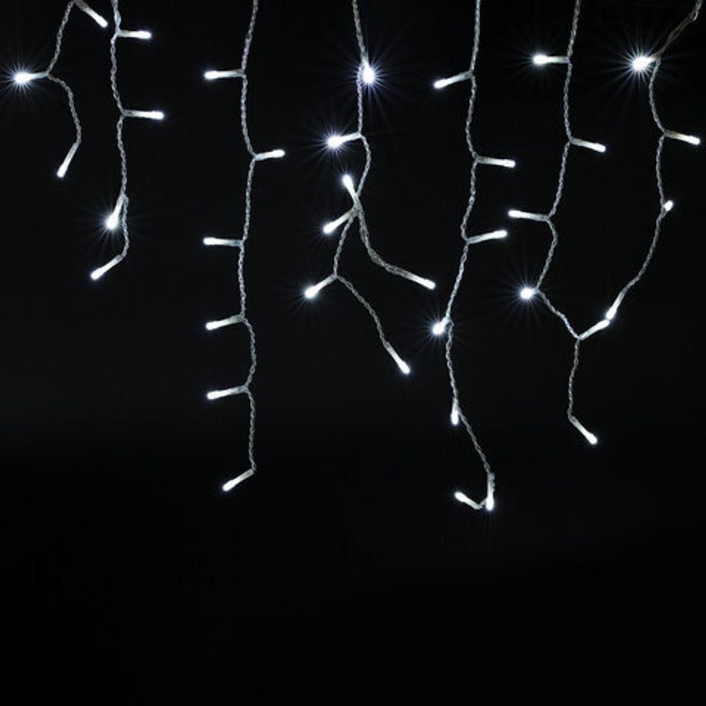 Электрогирлянда-бахрома уличная 6х0,5 м, 180 LED, холодный белый, 220 V, контроллер, ЗОЛОТАЯ СКАЗКА, 591300