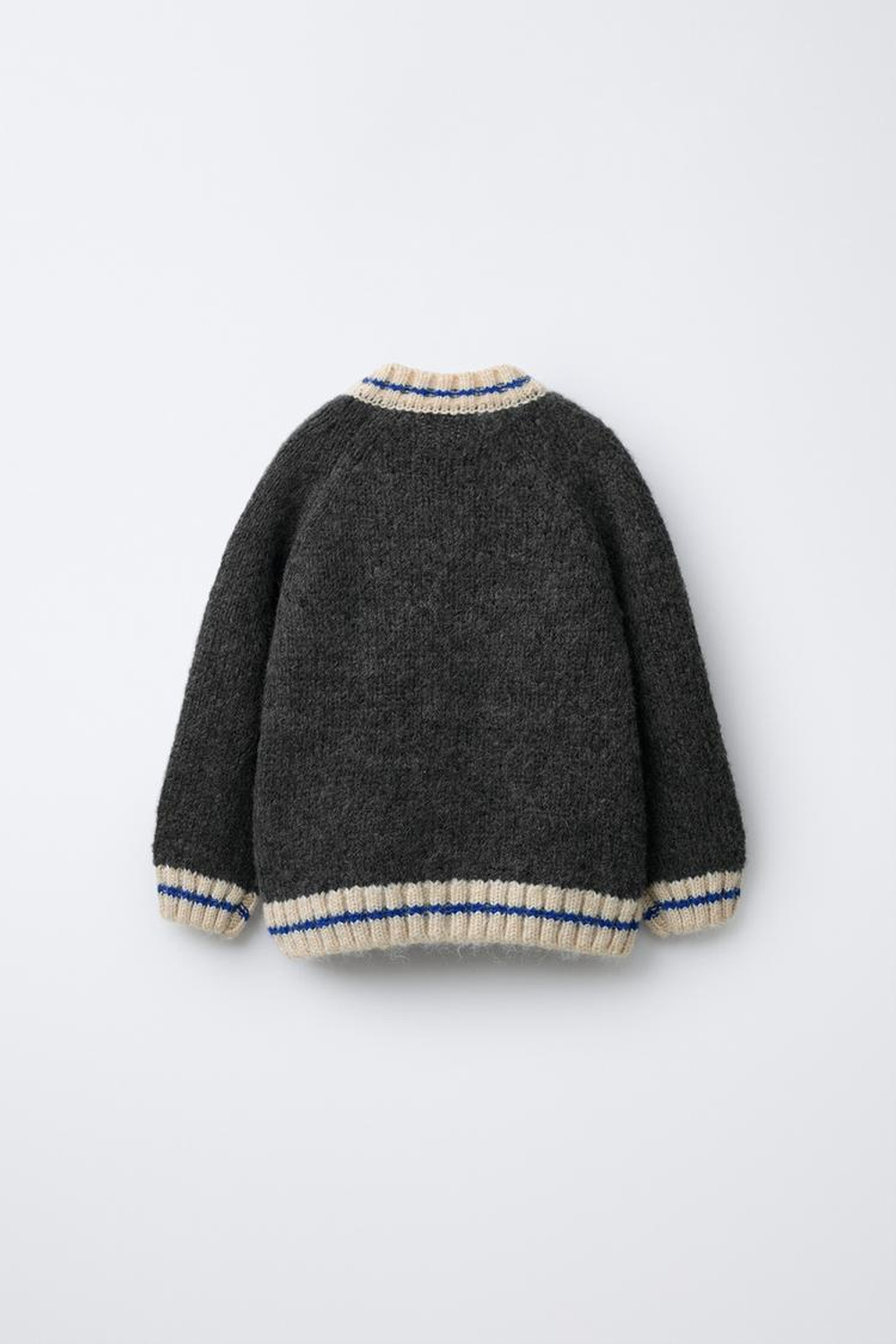 ZARA КАРДИГАН ИЗ СМЕСОВОЙ ШЕРСТИ С ЦИФРОВЫМ ПРИНТОМ, МАРЕНГО МЕЛАНЖ