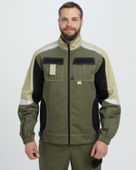 Костюм Вектрон-2 (тк.Смесовая МВО,240) п/к, хаки/черный/бежевый