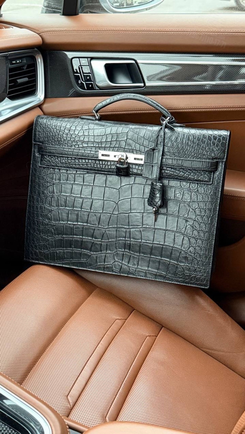 Портфель Hermes из кожи крокодила
