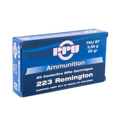 Патроны .223 Rem PPU FMJ BT 3,56г. Good for AR-15