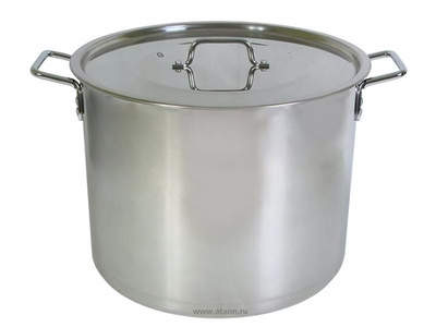 Котел 30л d35см h36см, сварной, клепанные ручки "Общепит"