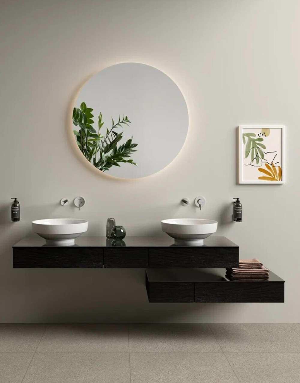 Тумба с раковиной VitrA Origin 90 см L 65674, темный вяз