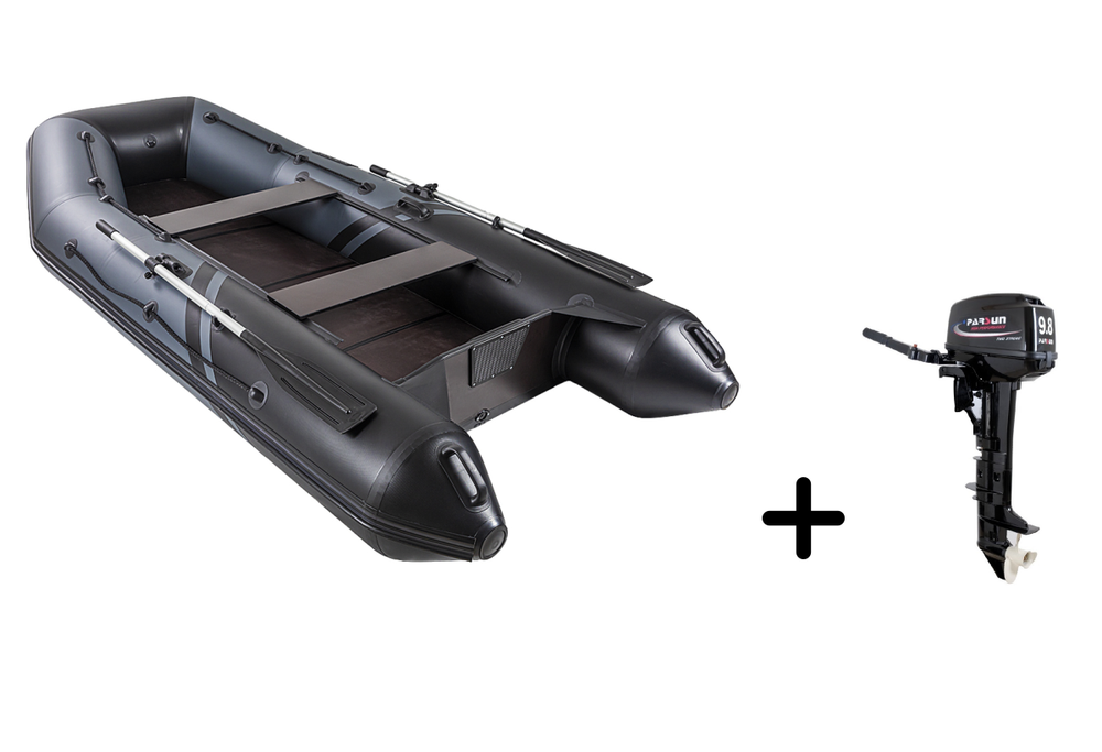 Броня-320 СК графит-черный + PARSUN T 9.8 BMS (комплект лодка + мотор)
