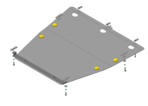 Защита картера Двигателя, КПП. 5 мм, Алюминий. для Ford Mondeo III 2000-2007 MOTODOR.30703