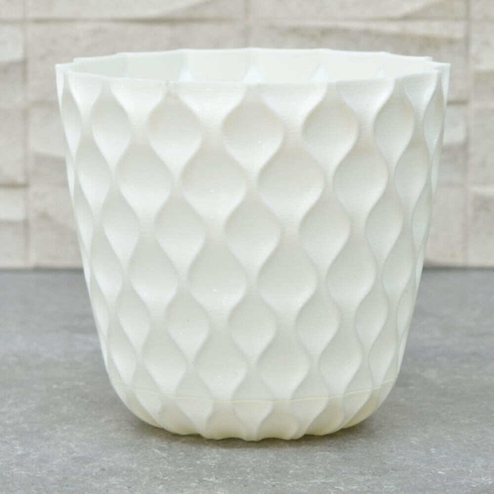 Горшок цветочный Wave 1,4л D145мм, белоснежный жасмин