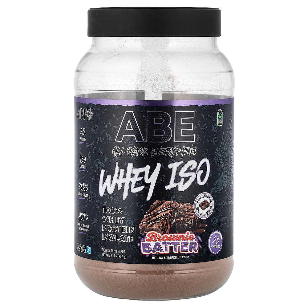 ABE, Whey ISO, сывороточный шоколад, тесто для брауни, 907 г (2 фунта)
