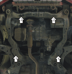 Усиленная защита Motodor картера двигателя, кпп. 2 мм, сталь. для Hyundai Tiburon 2001-2009,Hyundai Tuscani 2001-2009,Hyundai Coupe 2001-2009 арт.00927