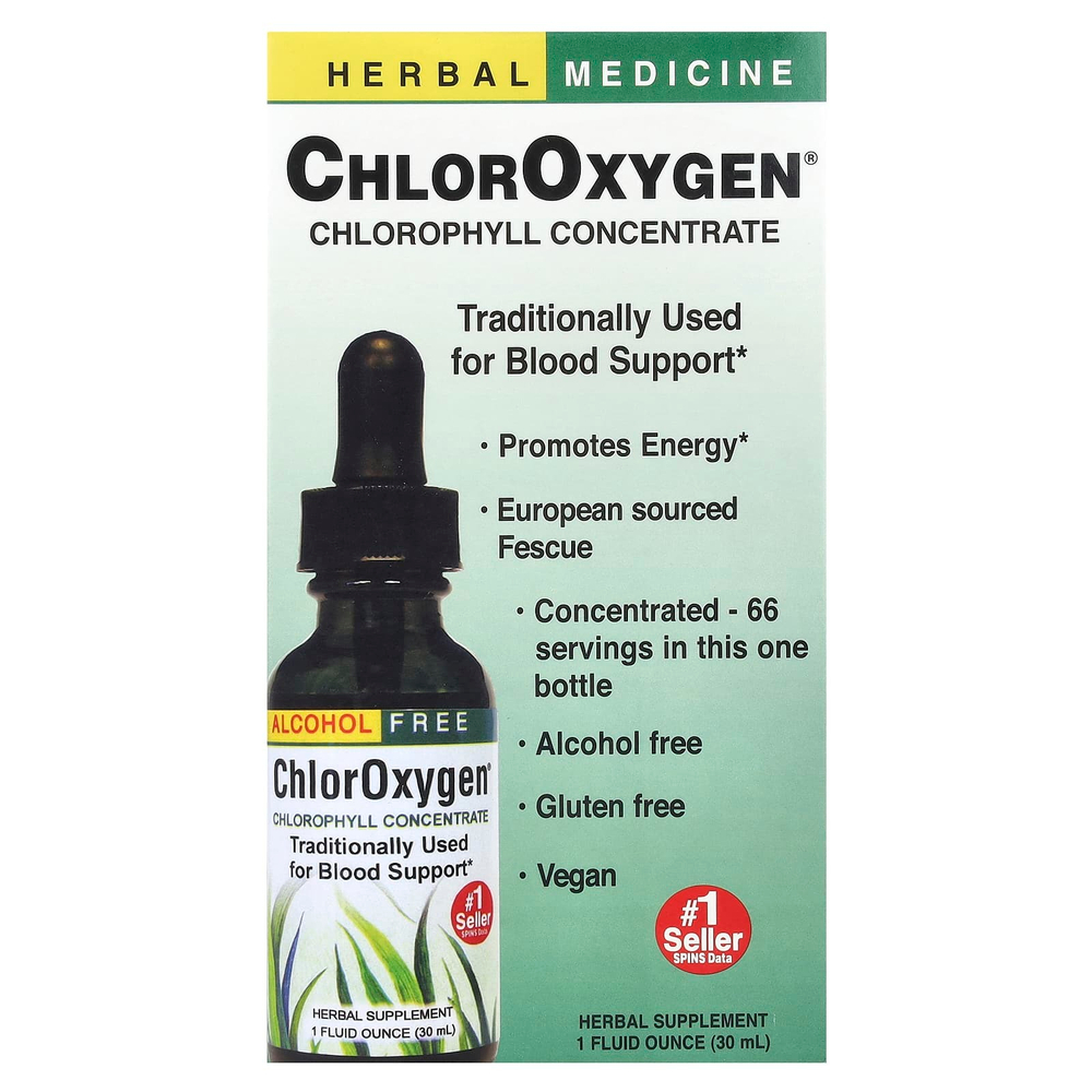 Herbs Etc., ChlorOxygen®, концентрат хлорофилла, без спирта, 30 мл (1 жидк. унция)