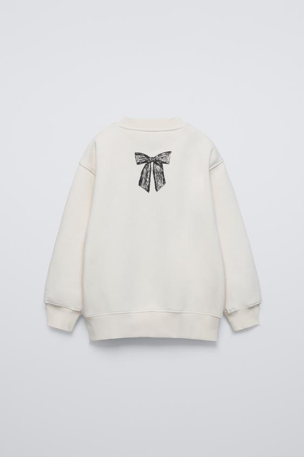 ZARA ТОЛСТОВКА С БАНТОМ, ЭКРЮ