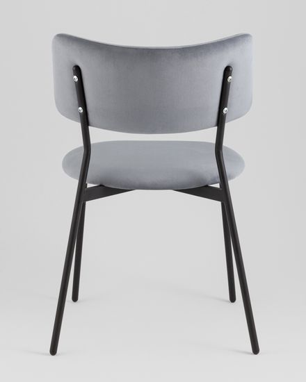 Стул Амелия велюр серо-голубой