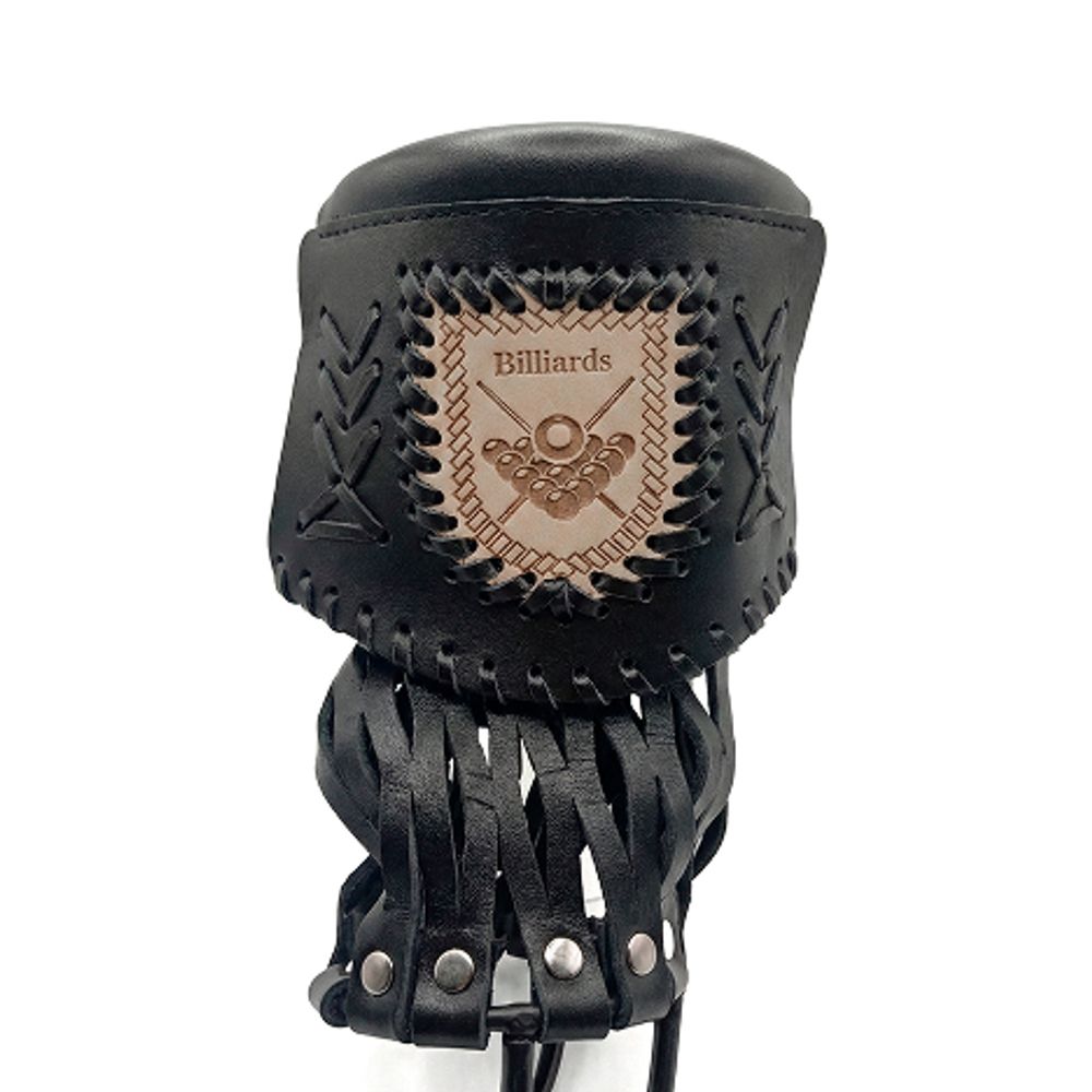 Комплект луз с выкатом "Бронкс", скоба - латунь (черная кожа, кожаный выкат) Крест