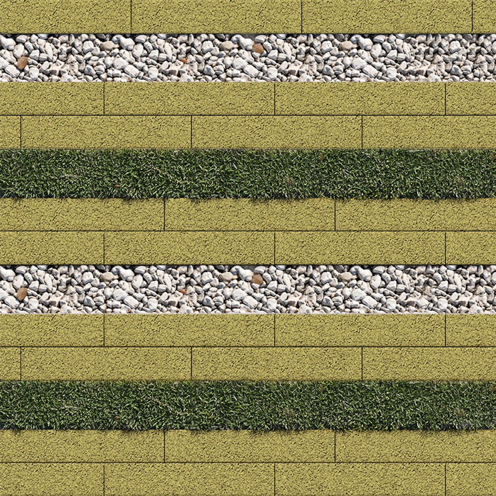 Тротуарная плитка ГАЗОННАЯ РЕШЕТКА - Гранит Желтый