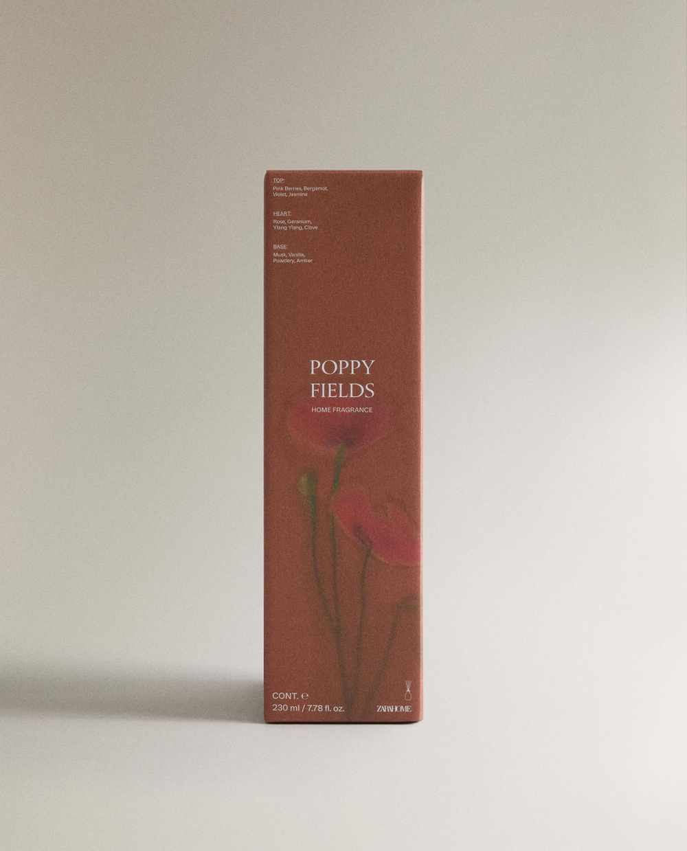 Zara Home Ароматический диффузор с палочками Poppy Fields, 230 мл, аромат для дома