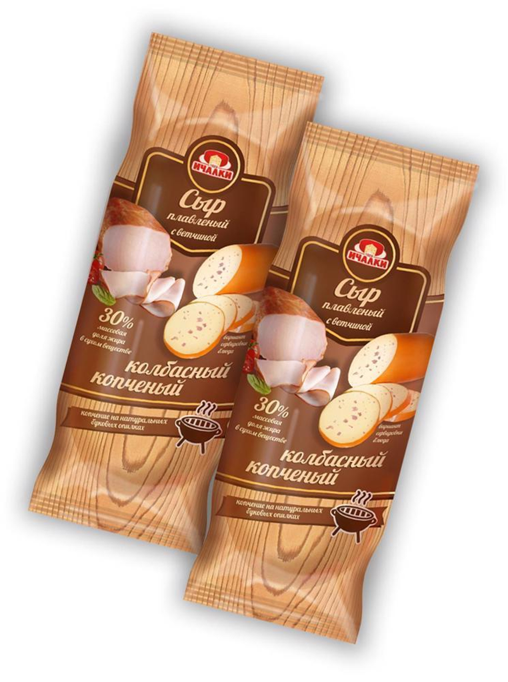 Сыр плавленый колбасный копченый, 30% (400 гр.) Ичалки