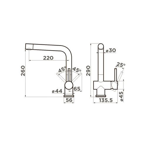 смеситель для кухни Omoikiri Koriyama-BN нерж. сталь/нержавеющая сталь