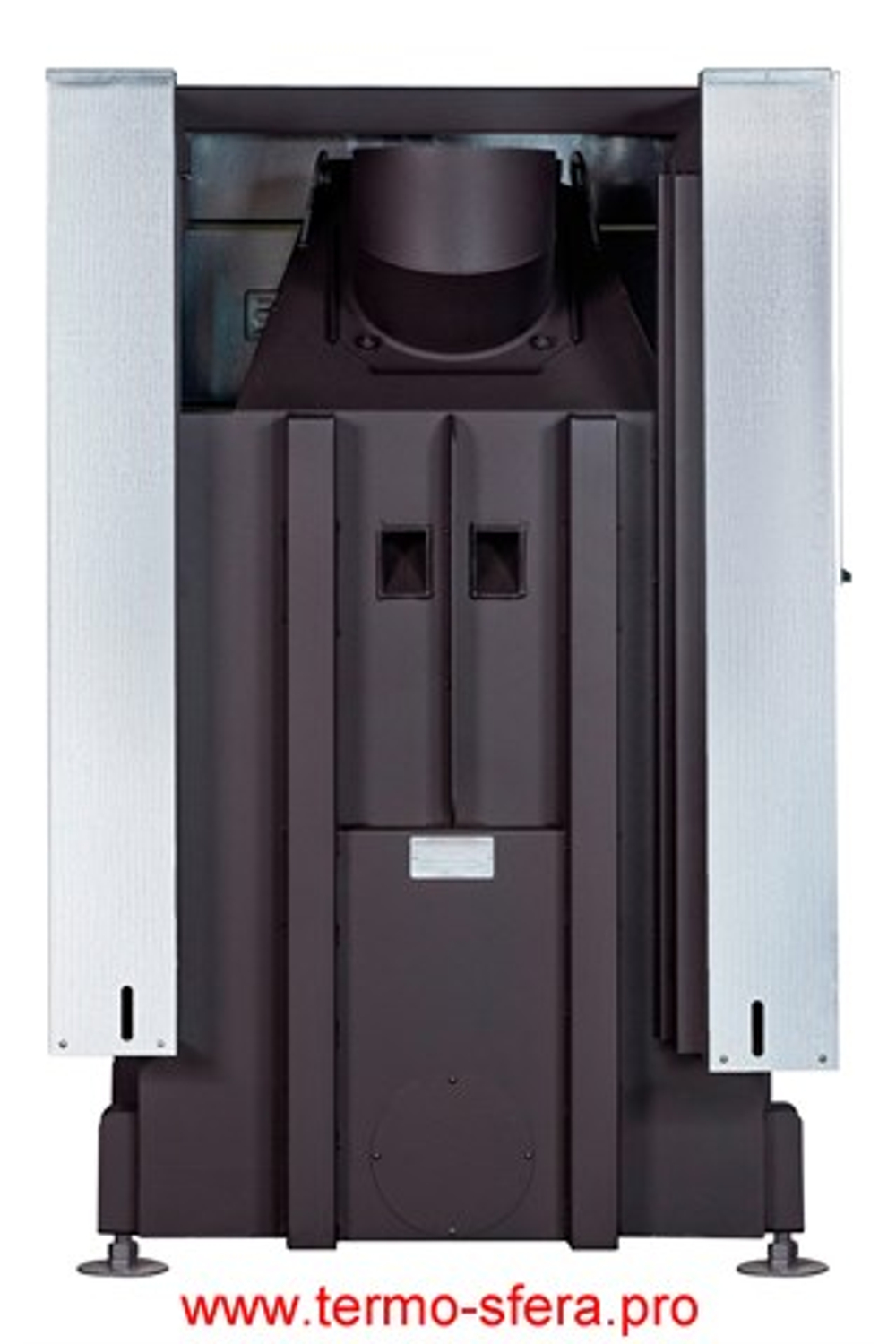 Каминная топка Экокамин ДЕЛЬТА 800 LB два стекла левая принтинг черный шамот